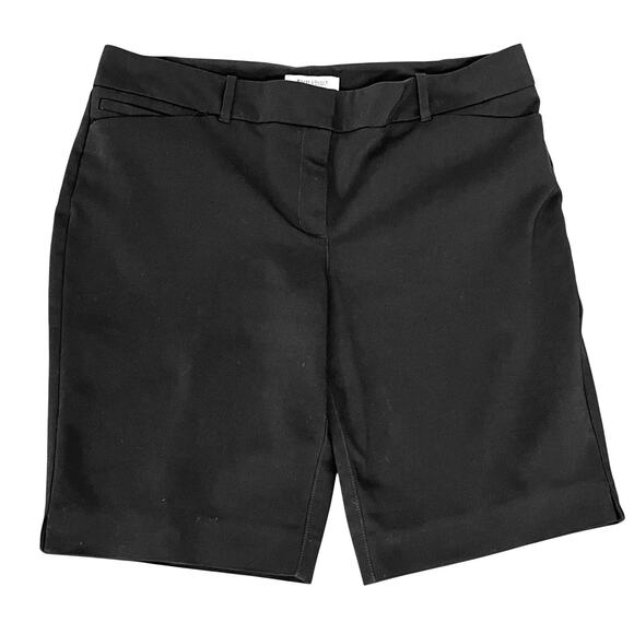 White House Black Market Shorts Bermuda Women Size 14 Black Stretch Mid Rise - Picture 1 of 10